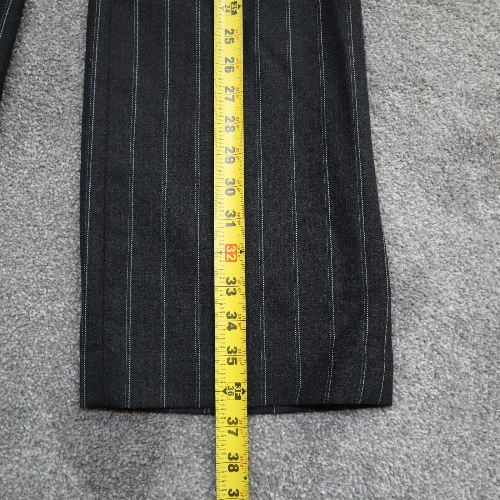 Ann Taylor LOFT Womens Striped Wide Leg Dress Pant Mid Rise Black Size 4 Petite