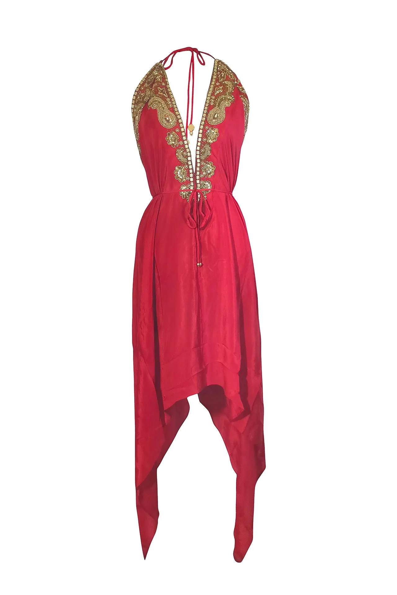 Artisan Scarf Dress in Solid Merlot