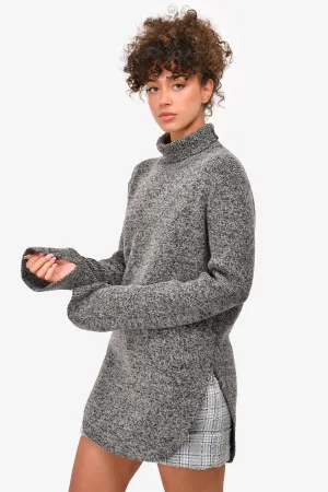 Celine Grey Wool Speckled Turtleneck Sweater Size S