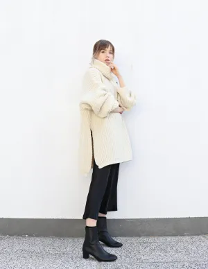 Cream Long Oversized Turtleneck
