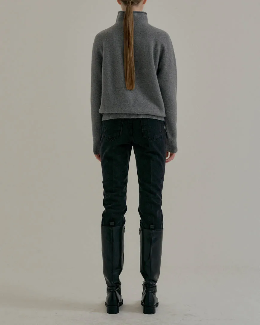 DILA SOFT WOOL MOCK TURTLENECK GREY