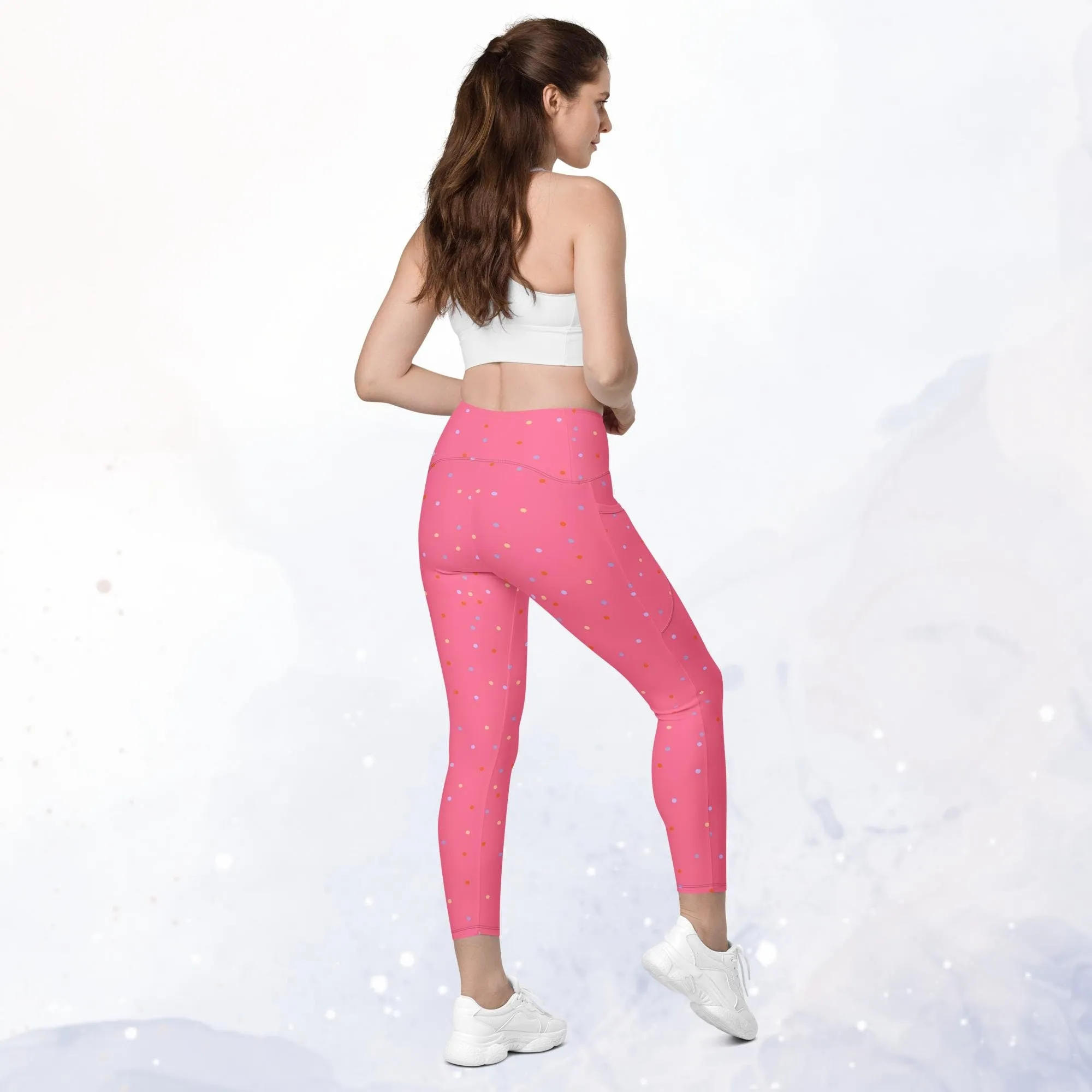 Hot Pink Polka Dot Legging with Pockets