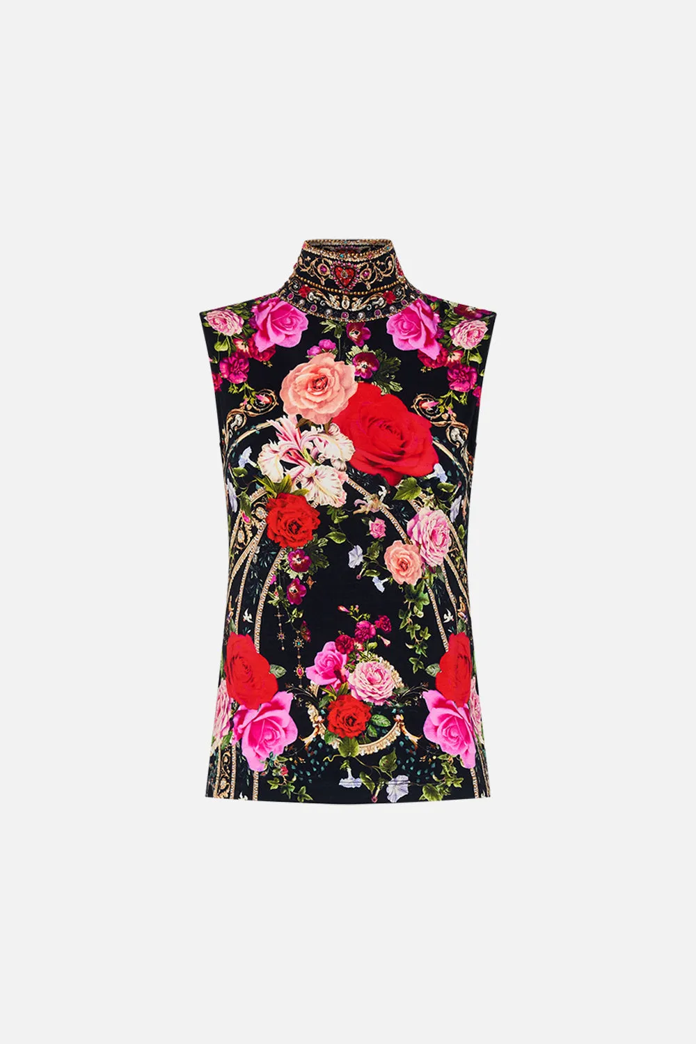 JERSEY SLEEVELESS TURTLENECK RESERVATION FOR LOVE