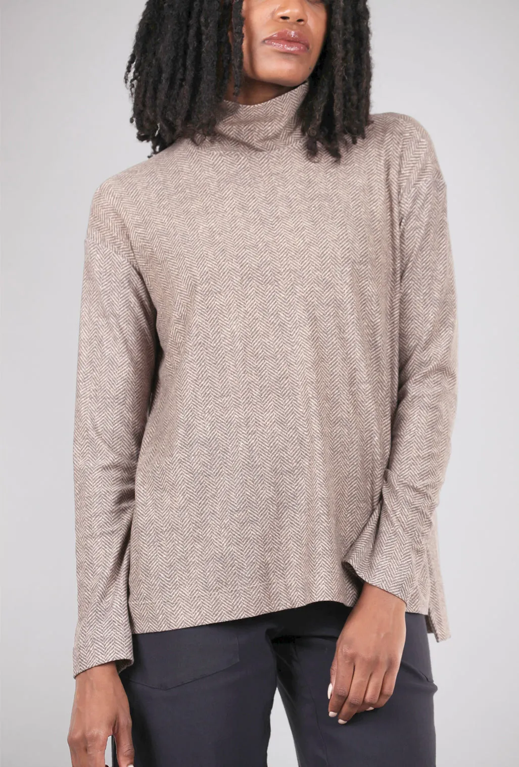 Lauren Herringbone Top, Tan