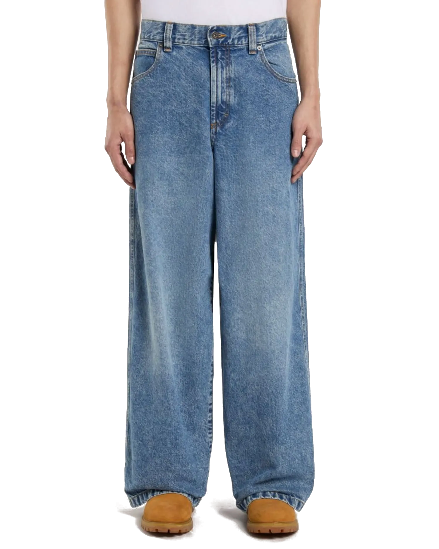 Loose Wave Denim Jeans in Rinsed Blue Fade