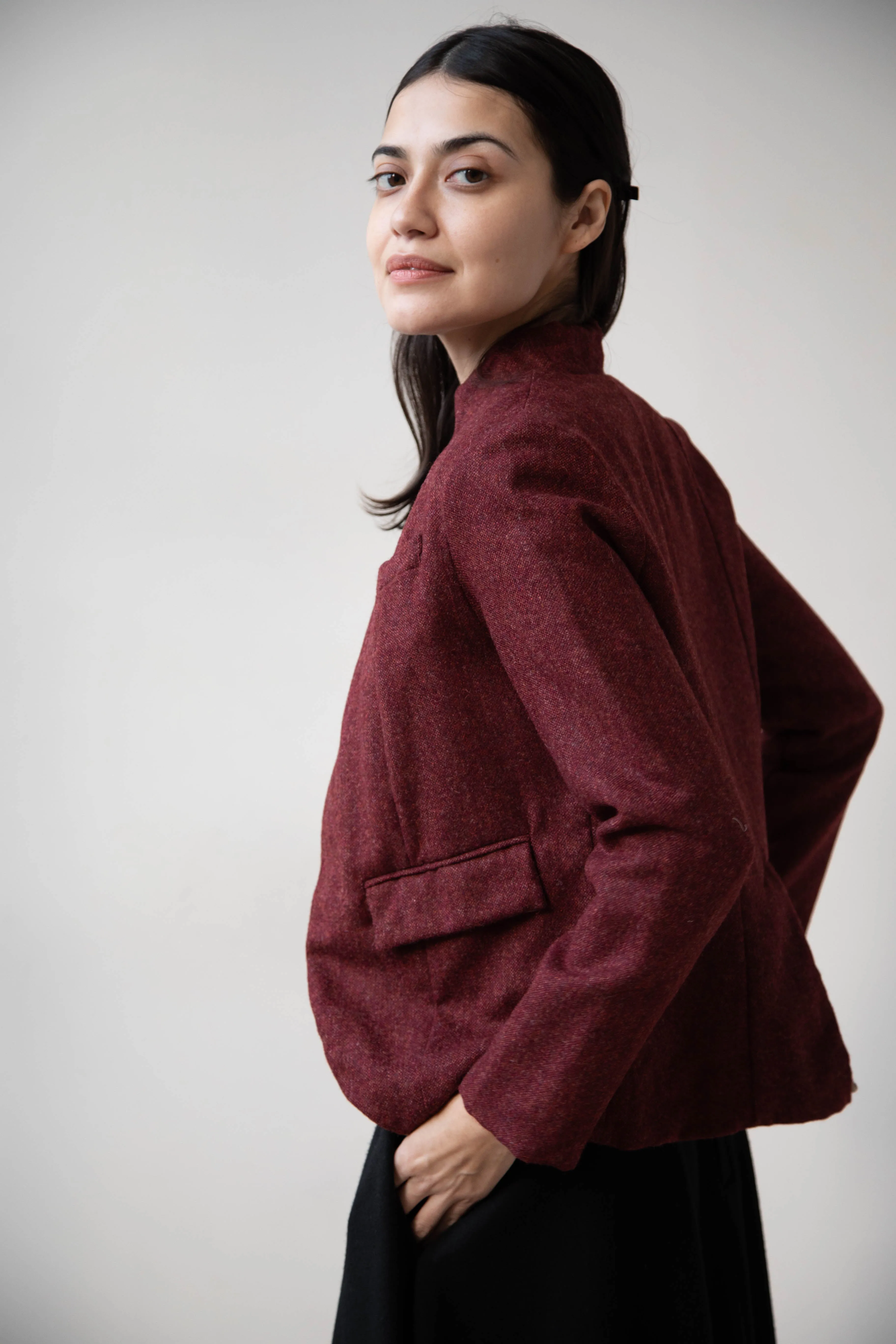Risa Nakamura | Jacket V in Bordeaux