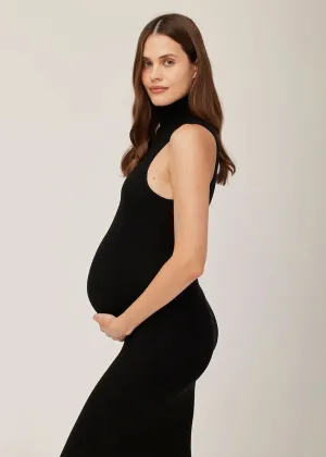 Soft Rib Turtleneck Sleeveless Dress