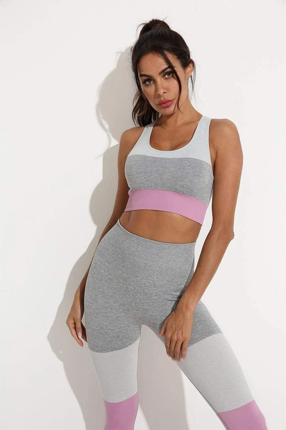 Squat Proof Patchwork Pink Workout Set