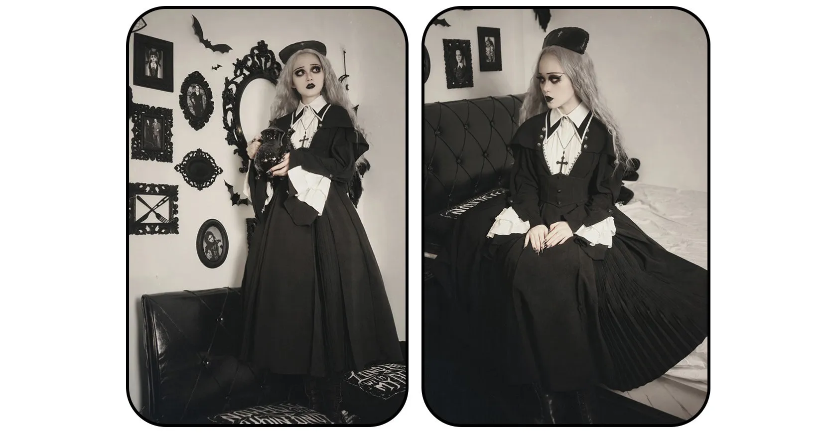 Susin Lolita~Cross Praise~Nun Style Gothic Lolita Dress and Blouse