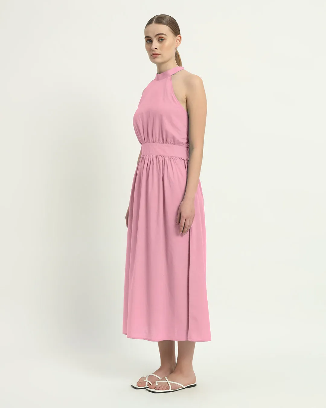 The Massena Fondant Pink Cotton Dress