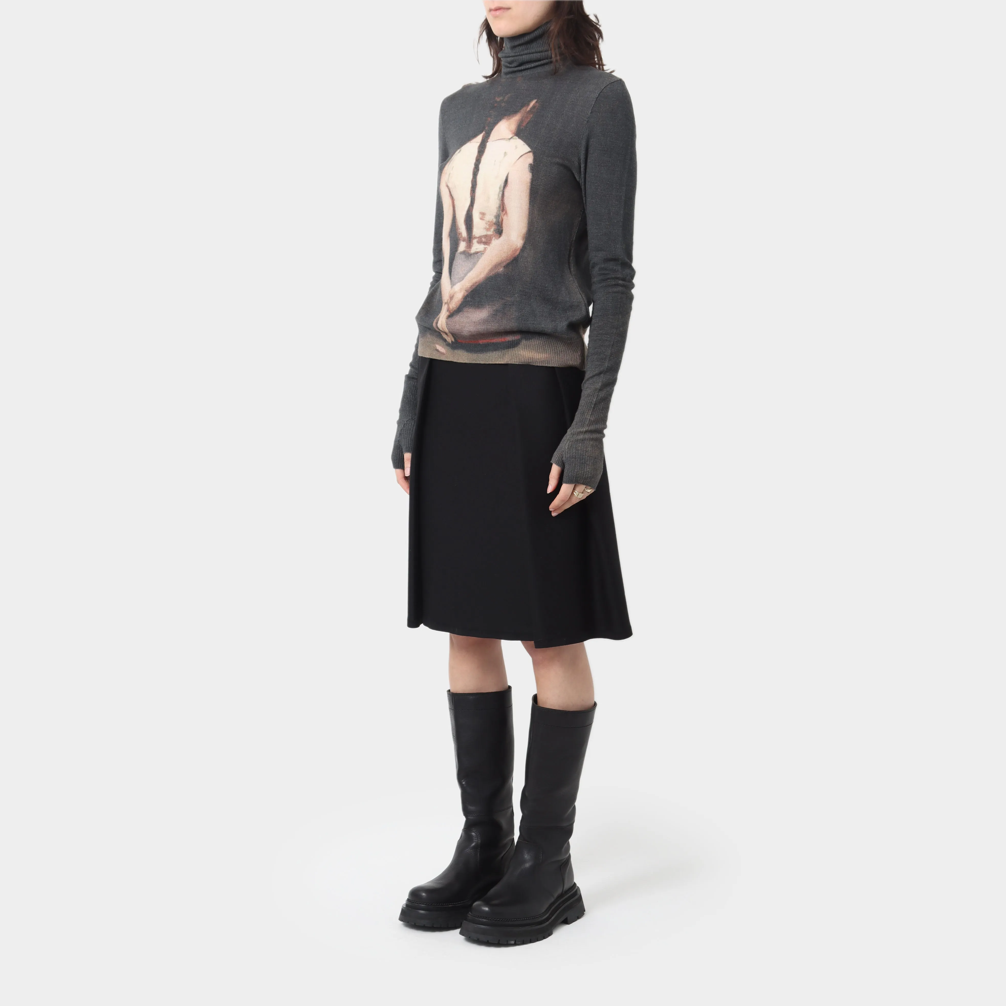 Undercover Wool Girl Print Turtleneck
