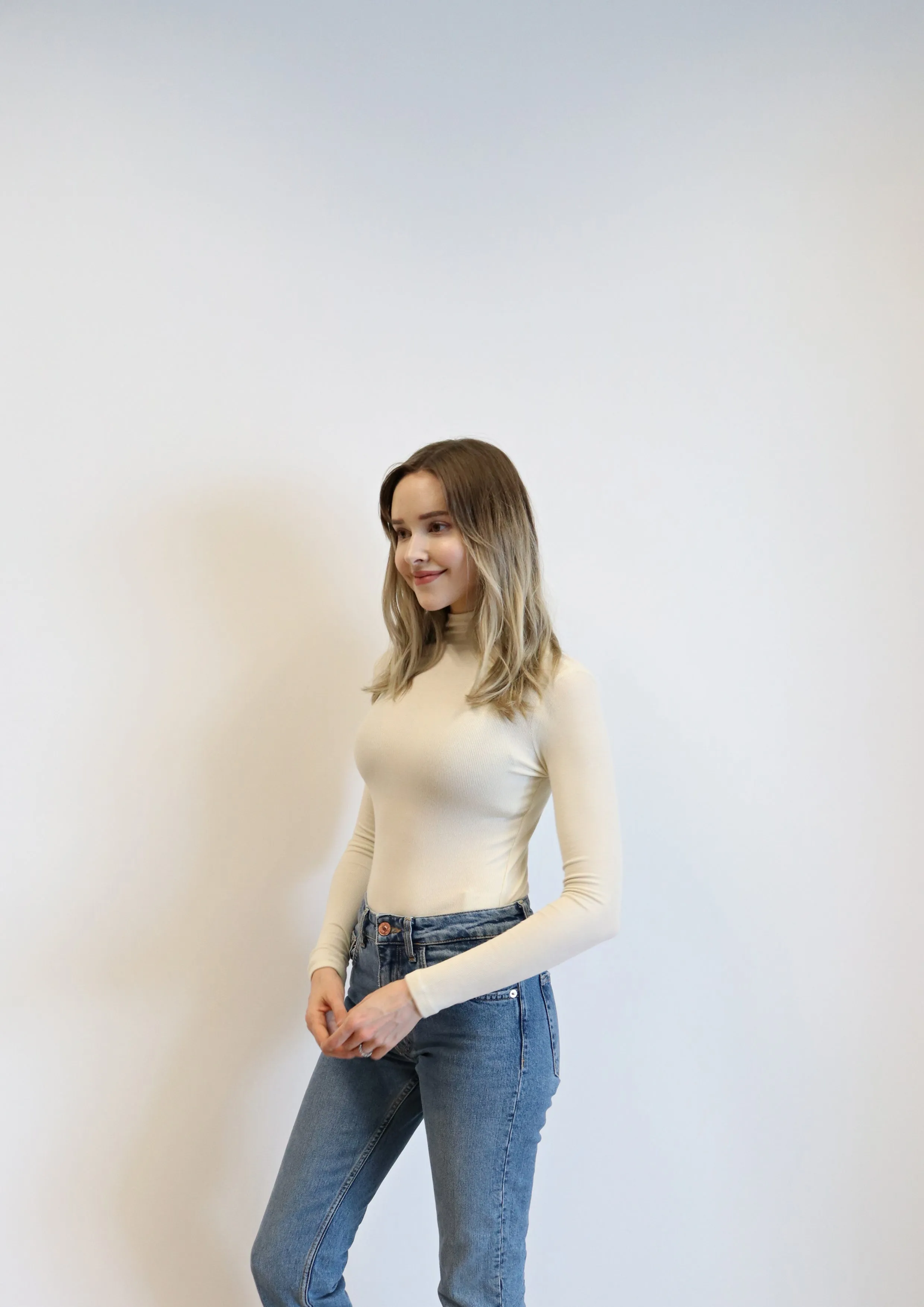 White Light Mock Neck