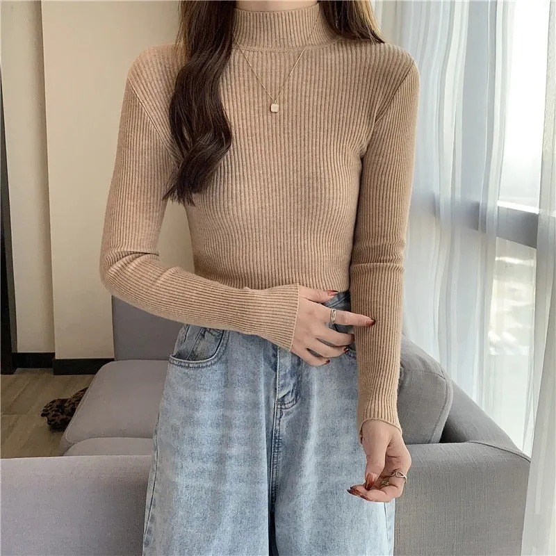 Women Pullover Turtleneck Sweater